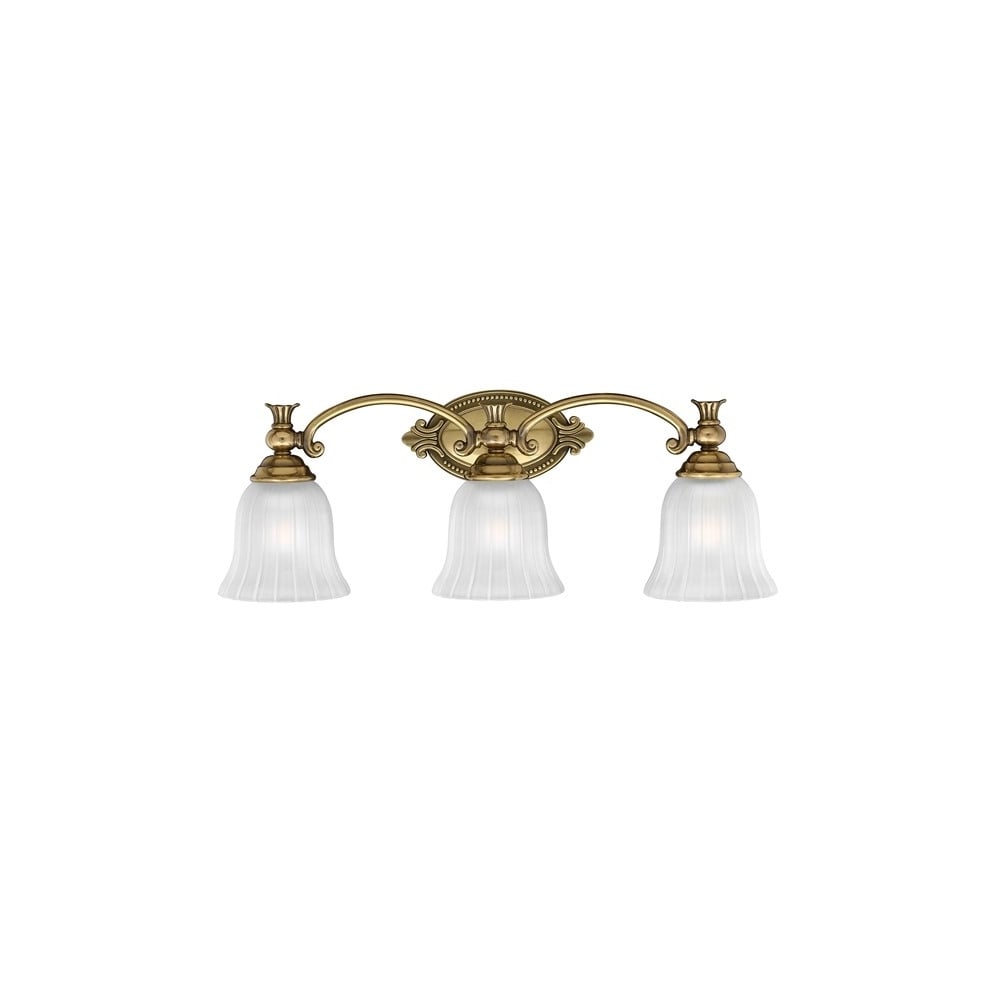 Francoise 3 Light IP44 Above Mirror Light in Burnished Brass HK/FRANCOI3 BATH