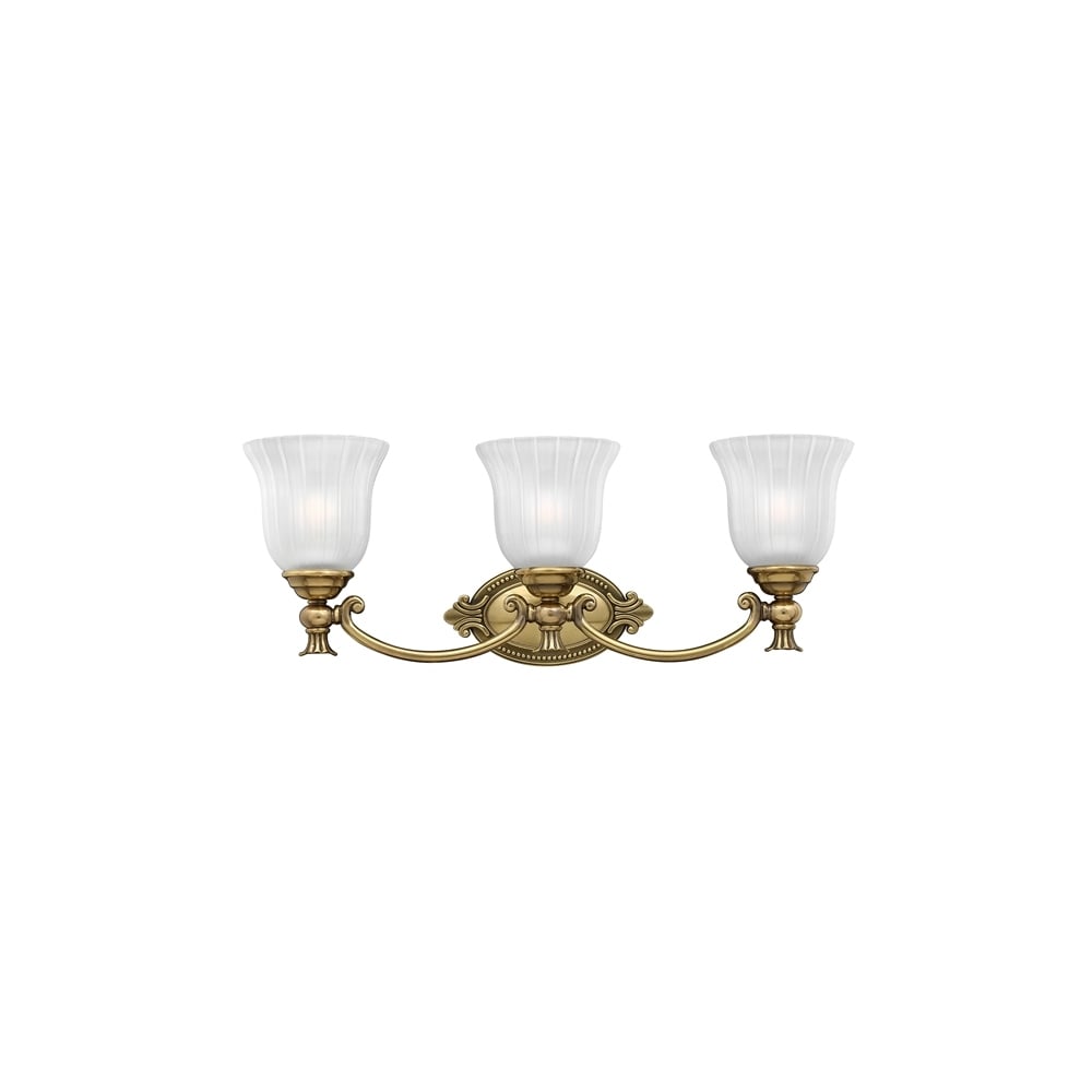 Francoise 3 Light IP44 Above Mirror Light in Burnished Brass HK/FRANCOI3 BATH