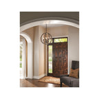 Allier 4 Light Wooden Ceiling Pendant in Iron Finish FE/ALLIER/4P WW