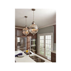 Adams 3 Light Ceiling Pendant Chandelier in Nickel Finish FE/ADAMS/3P ANL