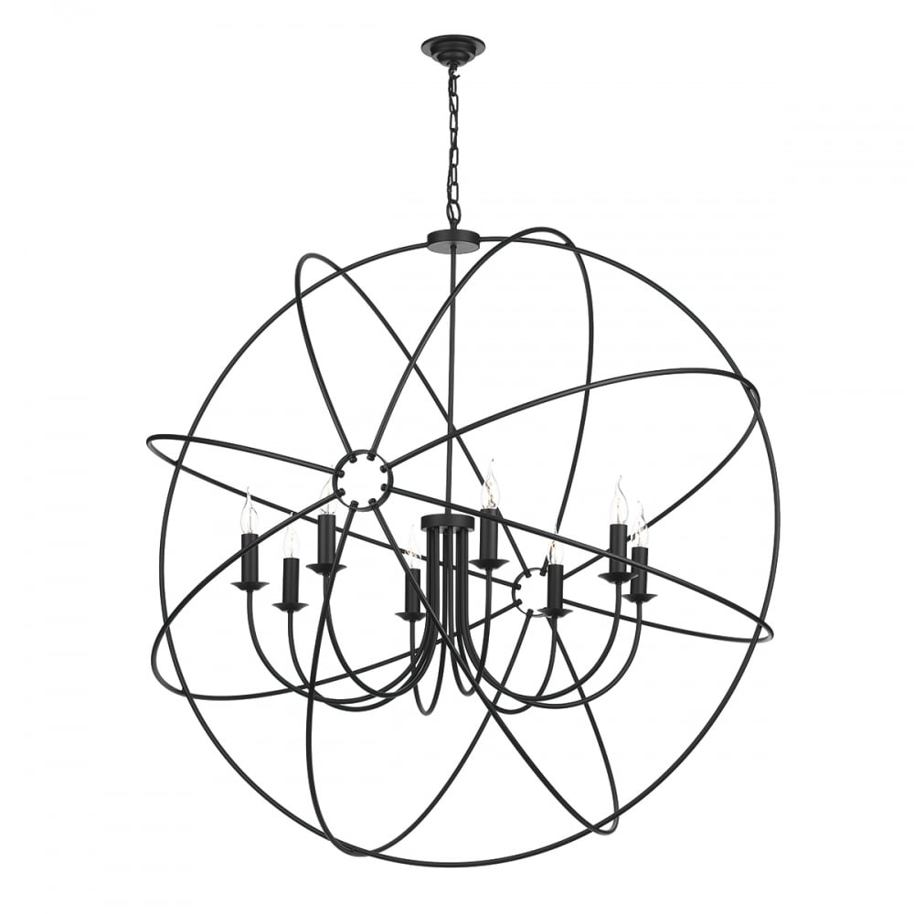 Orb 8 Light Ceiling Pendant Light in Black Finish ORB0822