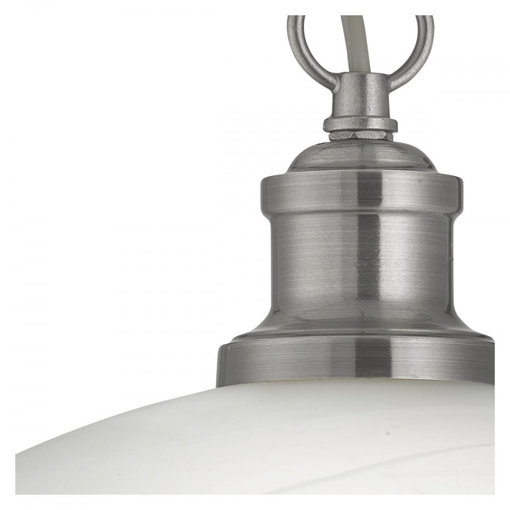 Bistro Retro Ceiling Pendant Light in Satin Silver Finish 1591SS