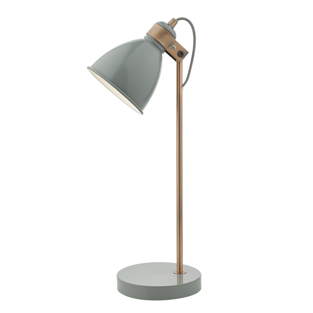 Frederick Adjustable Desk Lamp In Grey and Copper Finish FRE4239
