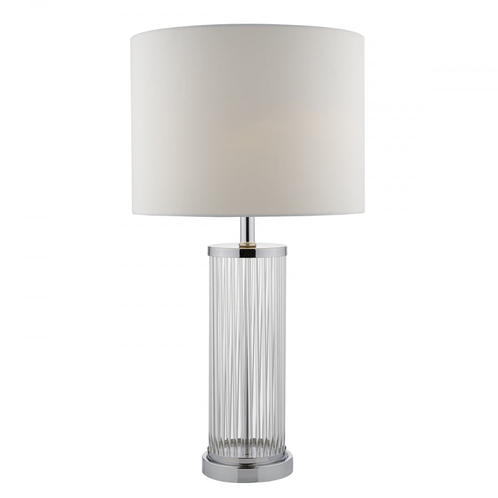 Olalla Glass Table Lamp with Ivory Shade with White Lining OLA4350/X