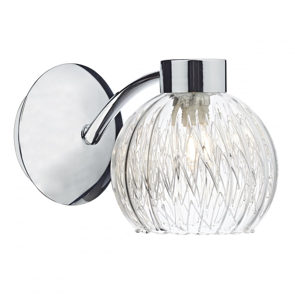 Yasmin Glass Wall Light In Polished Chrome Finish YAS0750