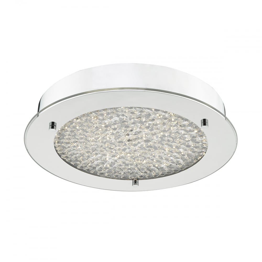 Peta LED Bathroom Flush Ceiling Light in Polished Chrome IP44 PET5250