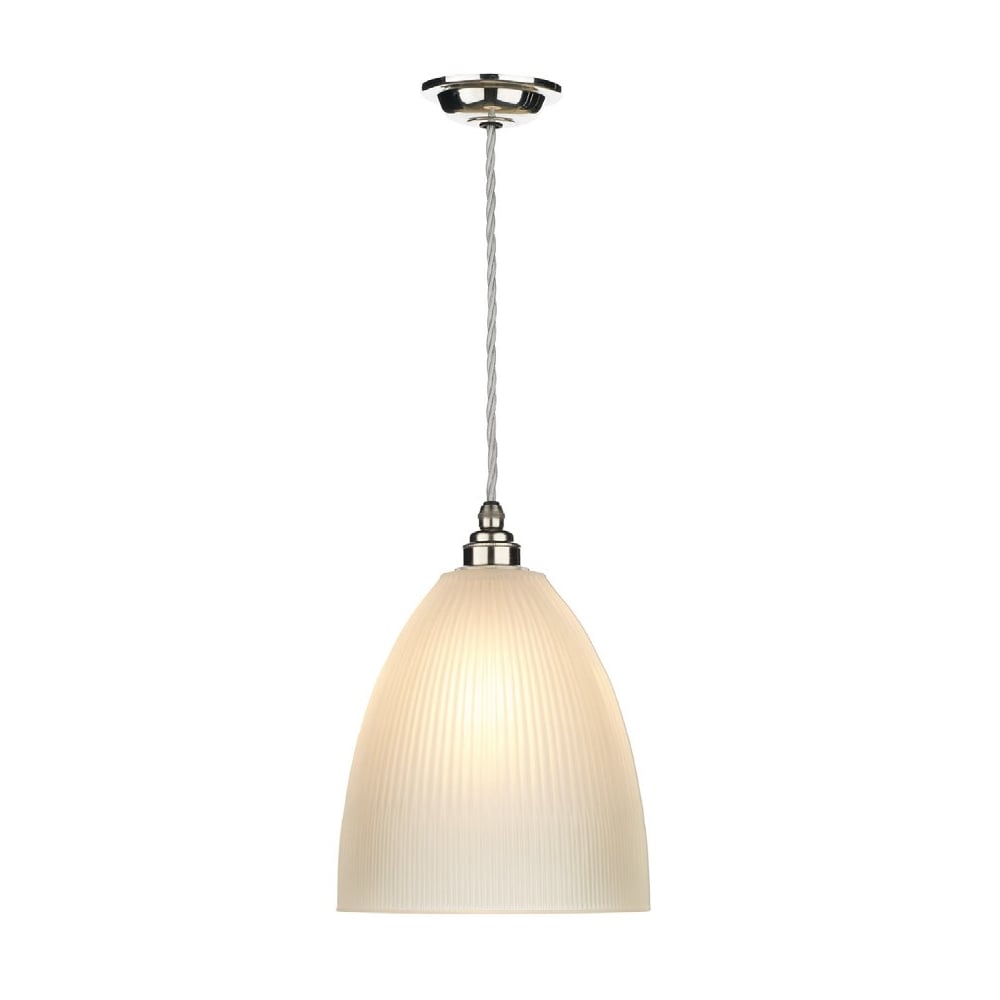 Duxford Vintage Ceiling Pendant Light In Nickel Chrome Finish DUX0150
