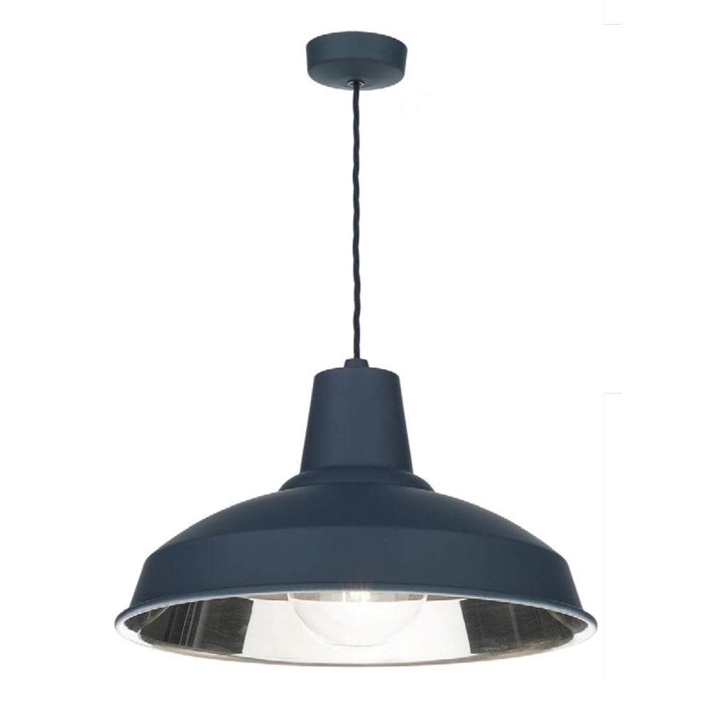 Reclamation Vintage Ceiling Pendant Light In Smoke Blue Finish REC0199