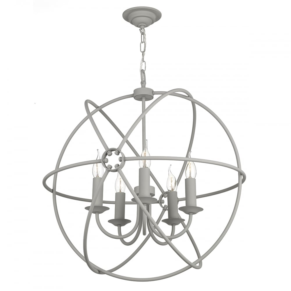 Orb 5 Light Ceiling Pendant Light in Cream Finish ORB0533