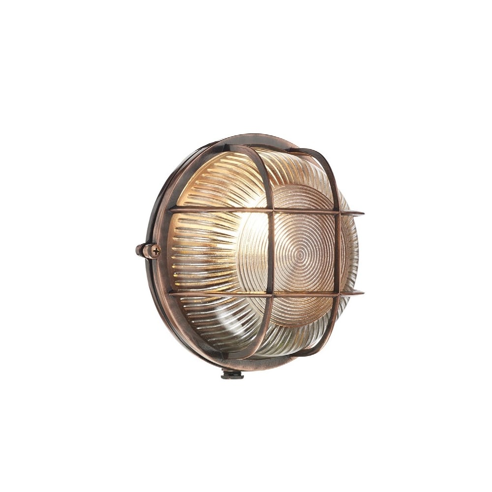 Admiral Round Outdoor Wall Light In Antique Copper Finish IP64 ADM5064
