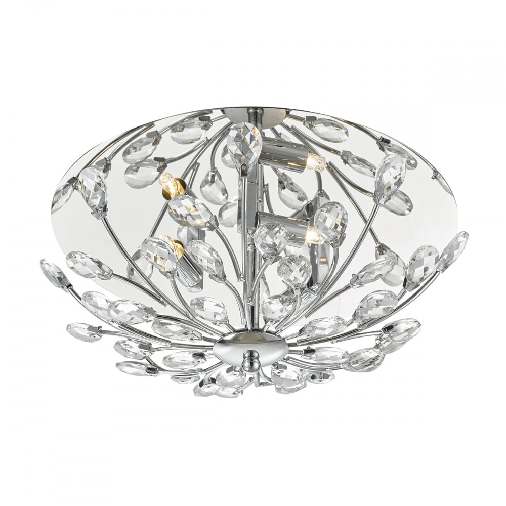 Zafir Crystal Flush Ceiling Light In Polished Chrome Finish ZAF5350