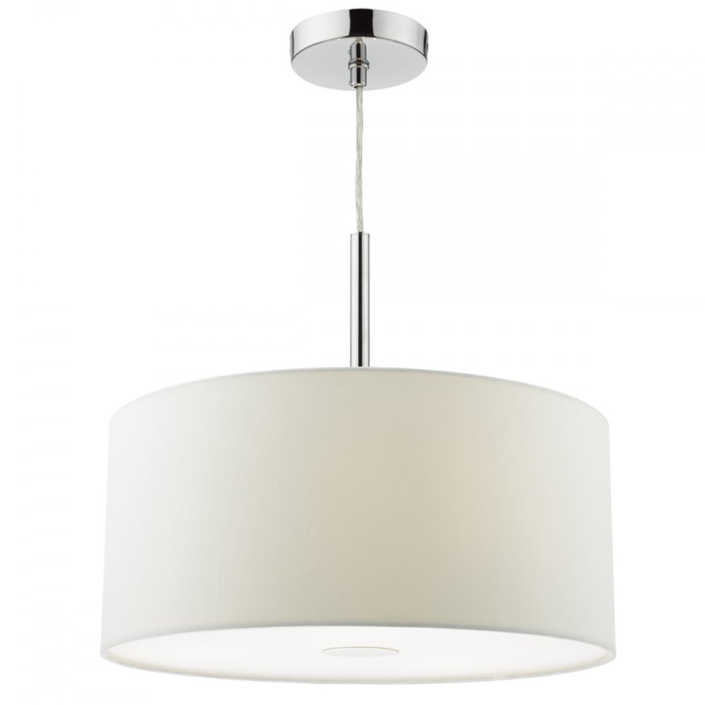 Ronda 40 cm Ceiling Pendant Light With White Faux Silk Shade RON102