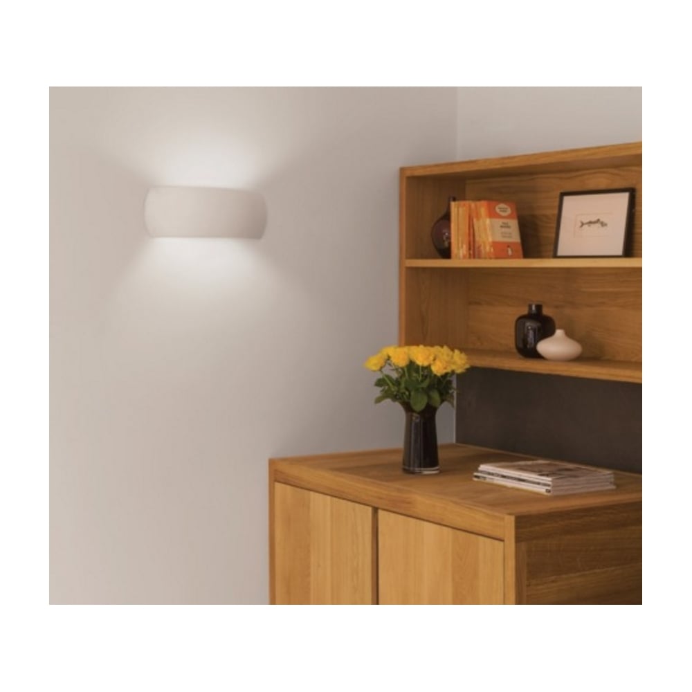 Milo 400 Contemporary Interior Wall Light In White Ceramic Finish 1299002