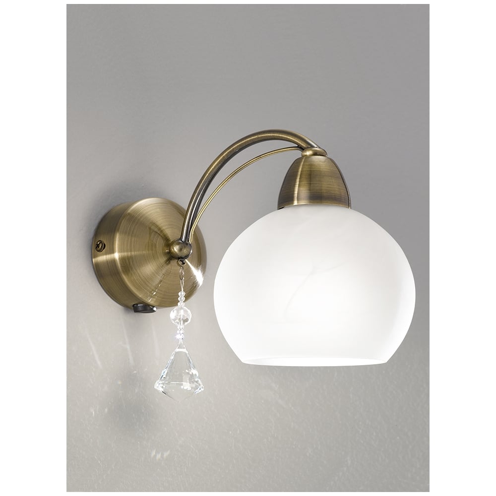 F2278/1 1 Light Modern Bronze & Crystal Wall Light