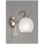 F2277/1 1 Light Modern Satin Chrome & Crystal Wall Light