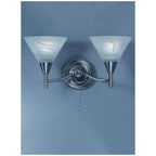 P9832 Harmony 2 Light Satin Nickel and Alabaster Wall Light