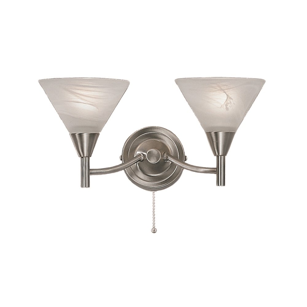 P9832 Harmony 2 Light Satin Nickel and Alabaster Wall Light