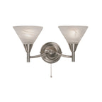 P9832 Harmony 2 Light Satin Nickel and Alabaster Wall Light