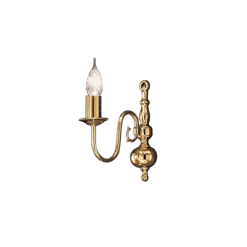 Delft 1 Light Polished Brass Flemish Wall Light - PE7911