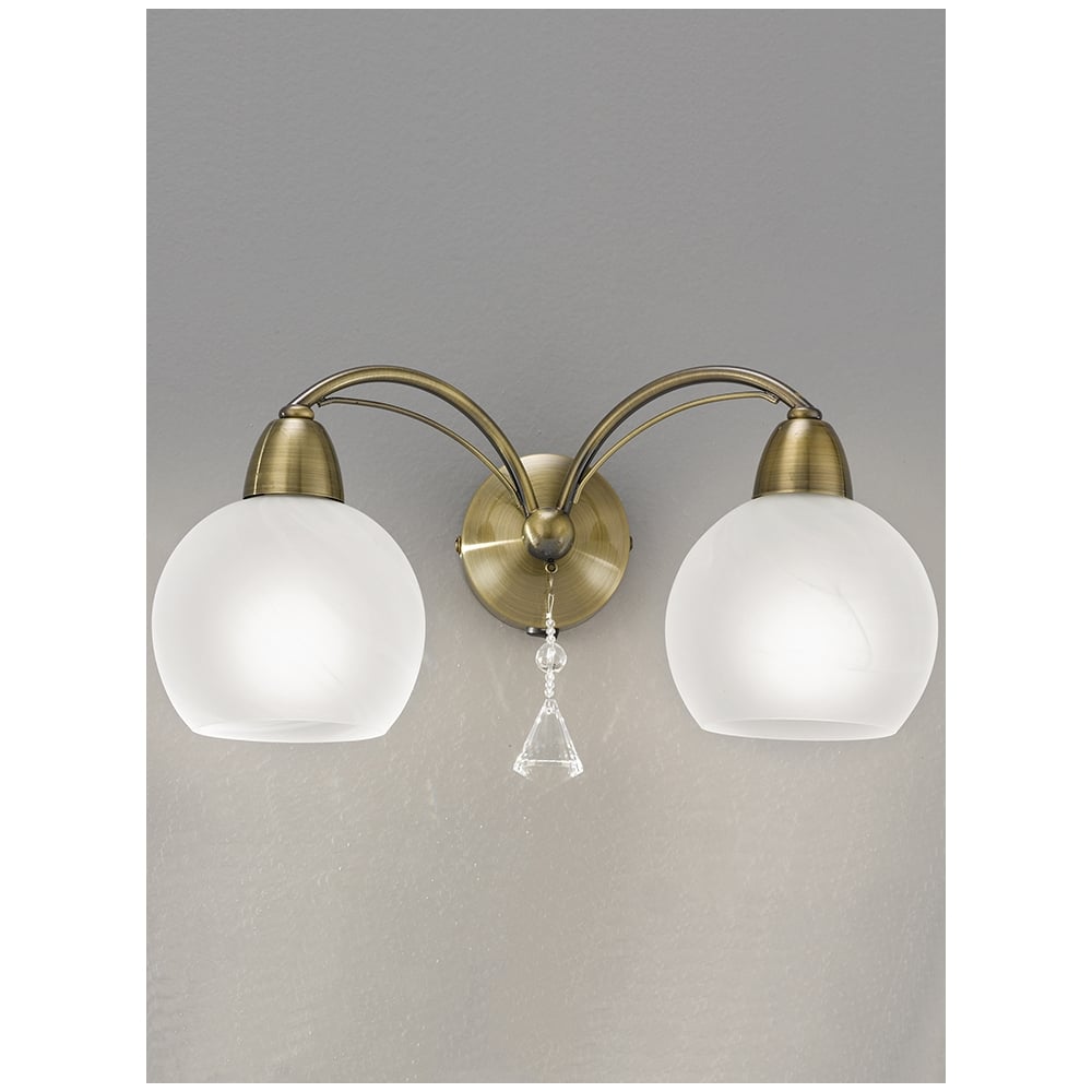 F2278/2 2 Light Modern Bronze & Crystal Wall Light