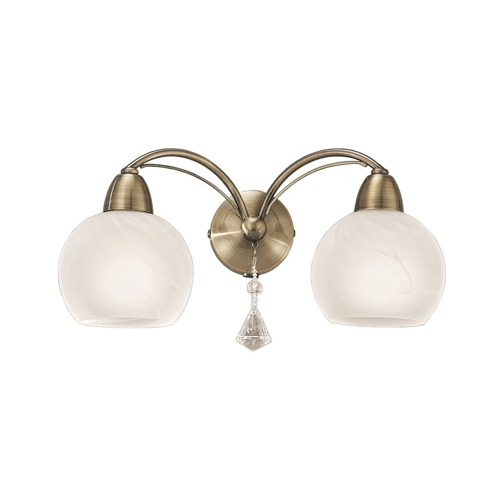 F2278/2 2 Light Modern Bronze & Crystal Wall Light
