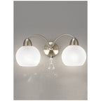 FL2277/2 2 Light Modern Satin Chrome & Crystal Wall Light