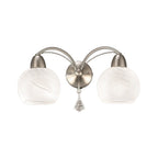 FL2277/2 2 Light Modern Satin Chrome & Crystal Wall Light