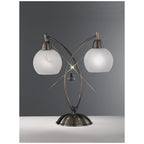 T908 2 Light Modern Bronze & Crystal Table Lamp