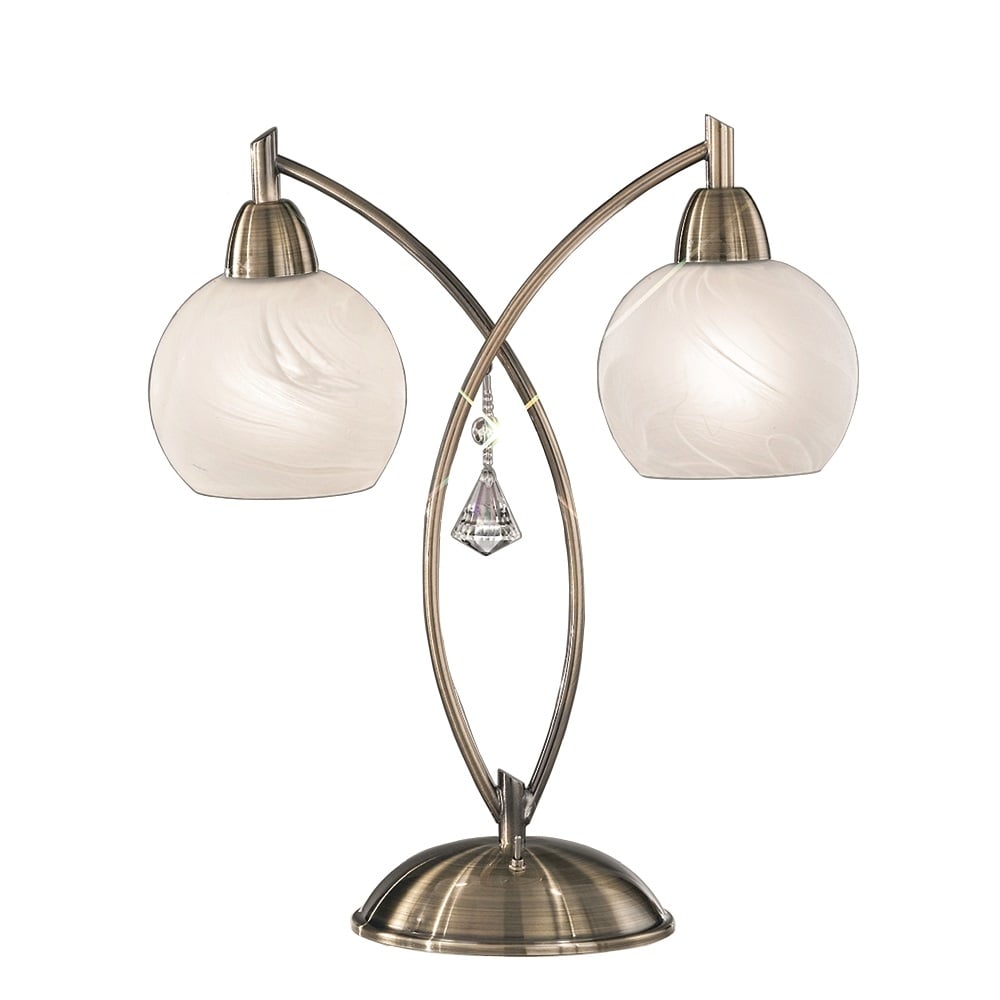 T908 2 Light Modern Bronze & Crystal Table Lamp