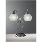 T907 2 Light Modern Satin Chrome & Crystal Table Lamp