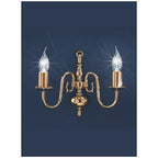 Delft 2 Light Polished Brass Flemish Wall Light - PE7912