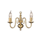 Delft 2 Light Polished Brass Flemish Wall Light - PE7912