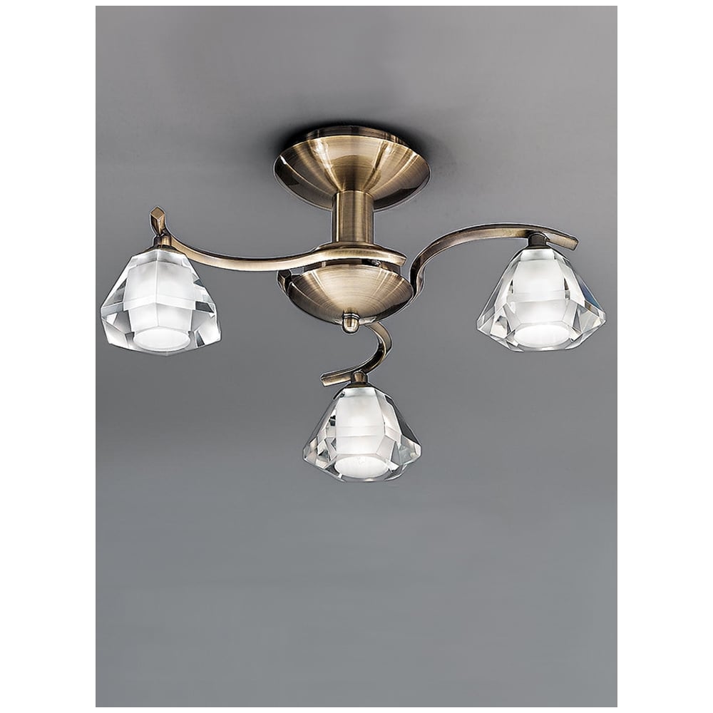 F2163/3 Bronze Semi Flush Light