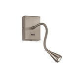 WB044 Satin Nickel LED Adjustable Reading Wall Light
