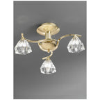 F2230/3 Brass 3 Light Semi-Flush Ceiling Lamp