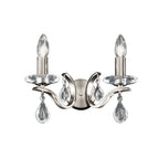 FL2298/2 Willow 2 Light Satin Nickel and Crystal Wall Light