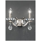FL2298/2 Willow 2 Light Satin Nickel and Crystal Wall Light