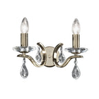 F2299/2 2 Light Bronze and Crystal Wall Light