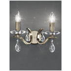 F2299/2 2 Light Bronze and Crystal Wall Light