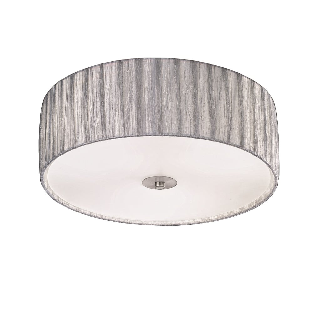 FL2283/3 Medium Satin Nickel and Silver Flush Ceiling Light