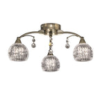 FL2296/3 3 Light Bronze, Crystal Semi Flush Ceiling Light