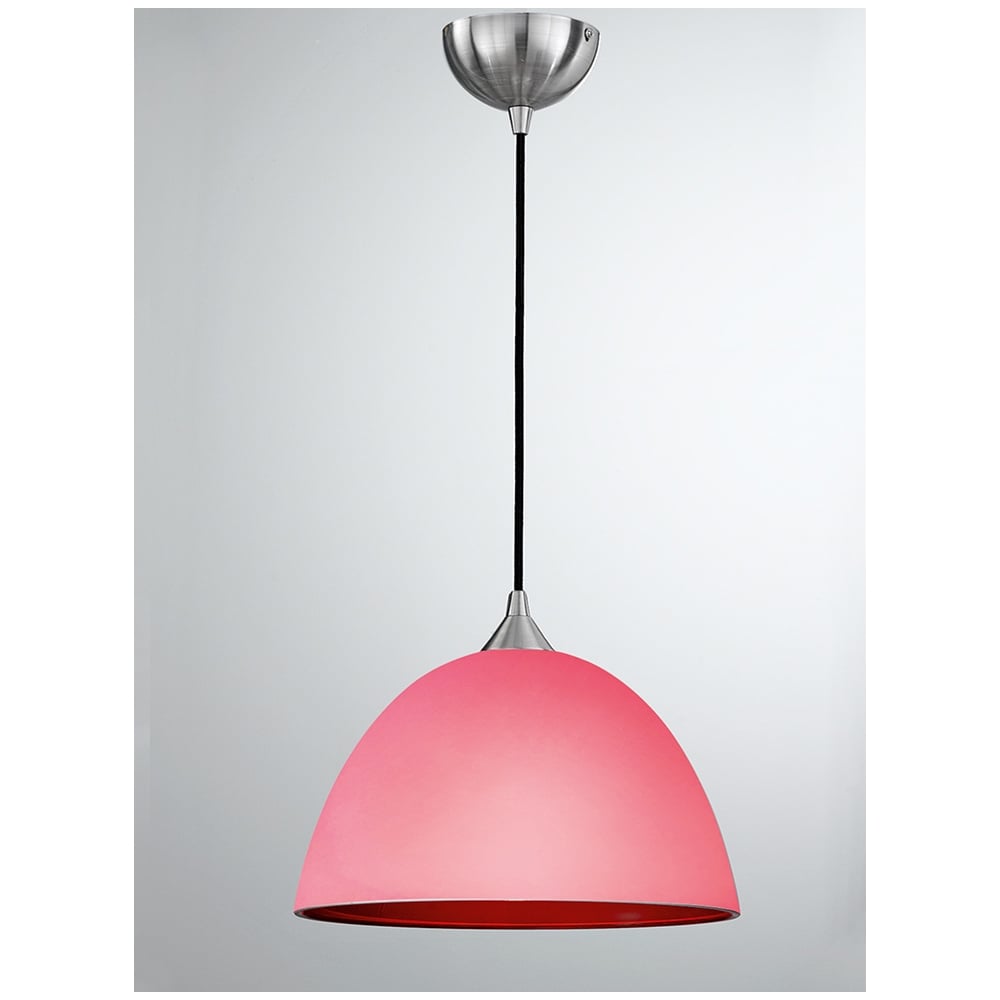 F2290/1/947 Glass 1 Light Large Ceiling Pendant in Red