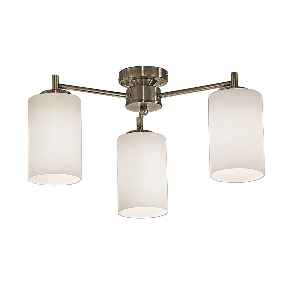 F2253/3 Bronze 3 Light Semi-Flush Ceiling Light