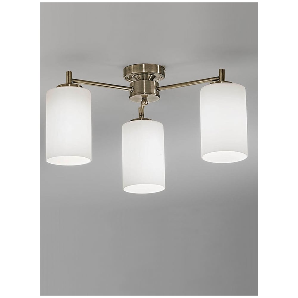 F2253/3 Bronze 3 Light Semi-Flush Ceiling Light