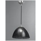 FL2290/1/953 Glass 1 Light Large Ceiling Pendant in Black Crackle