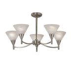 P9835 Harmony 5 Light Satin Nickel and Alabaster Semi-Flush