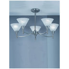 P9835 Harmony 5 Light Satin Nickel and Alabaster Semi-Flush