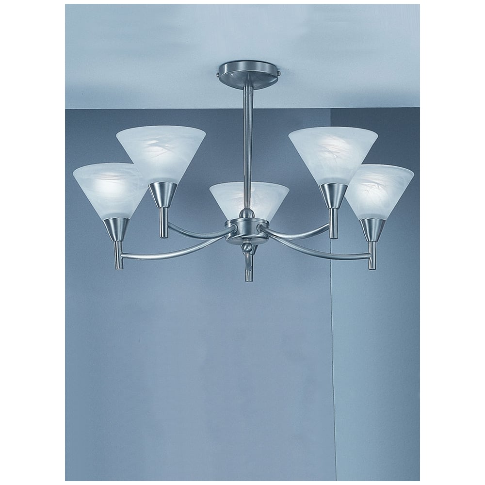 P9835 Harmony 5 Light Satin Nickel and Alabaster Semi-Flush