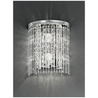 WB048 2 Light Polished Chrome & Crystal Wall Bracket
