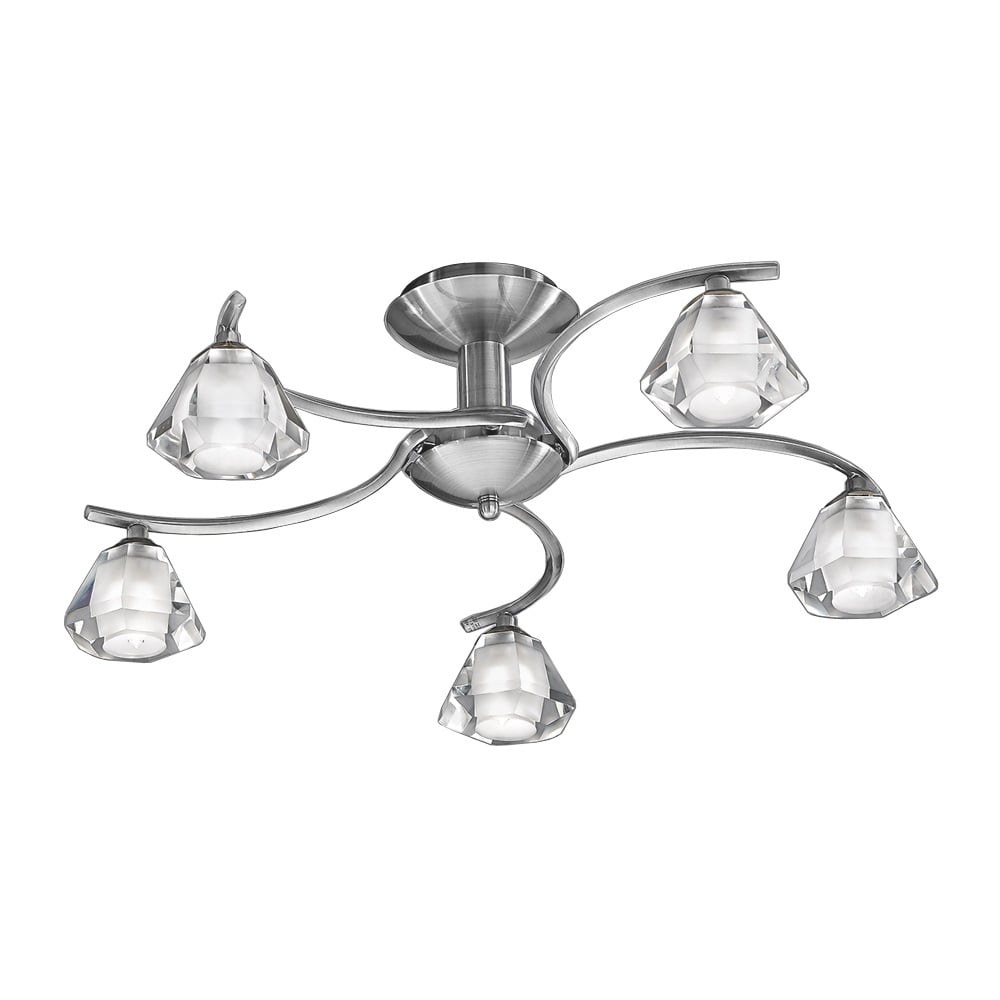 FL2294/5 5 Light Satin Nickel Semi Flush Light